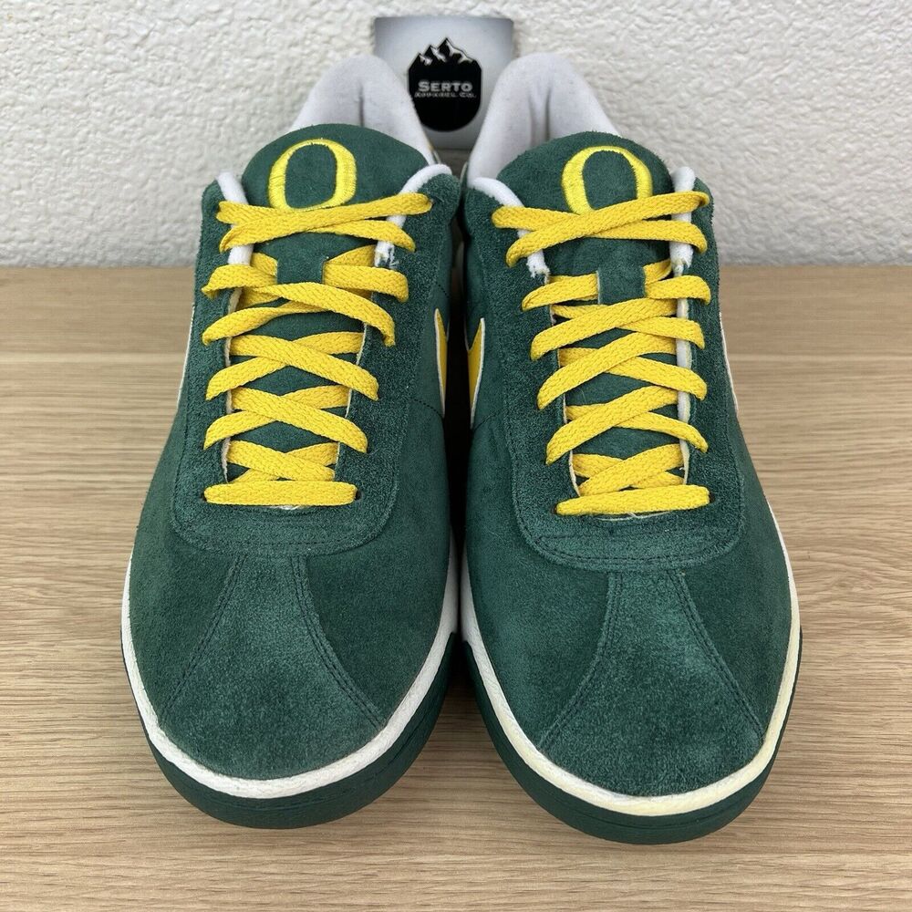 Y2K Nike Bruin Max Oregon Ducks Nike ID Suede Green Gold Men’s Size 12 - Picture 3 of 10